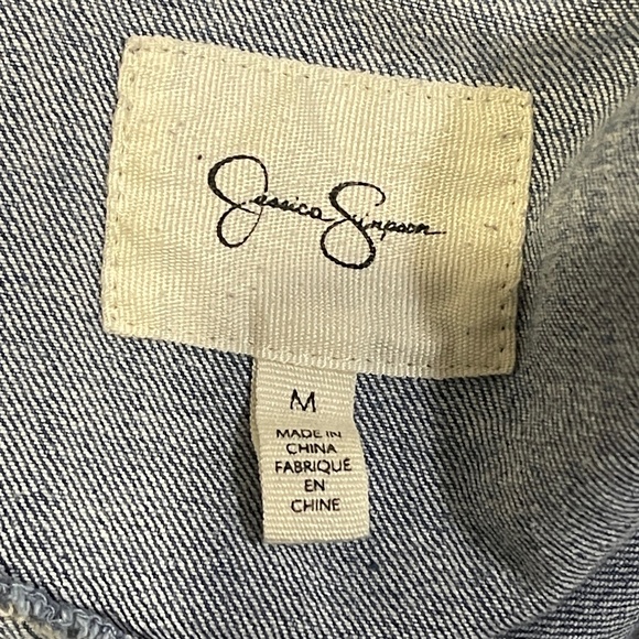 Jessica Simpson Denim Blue Jean Jacket Medium Stretch - Picture 3 of 5